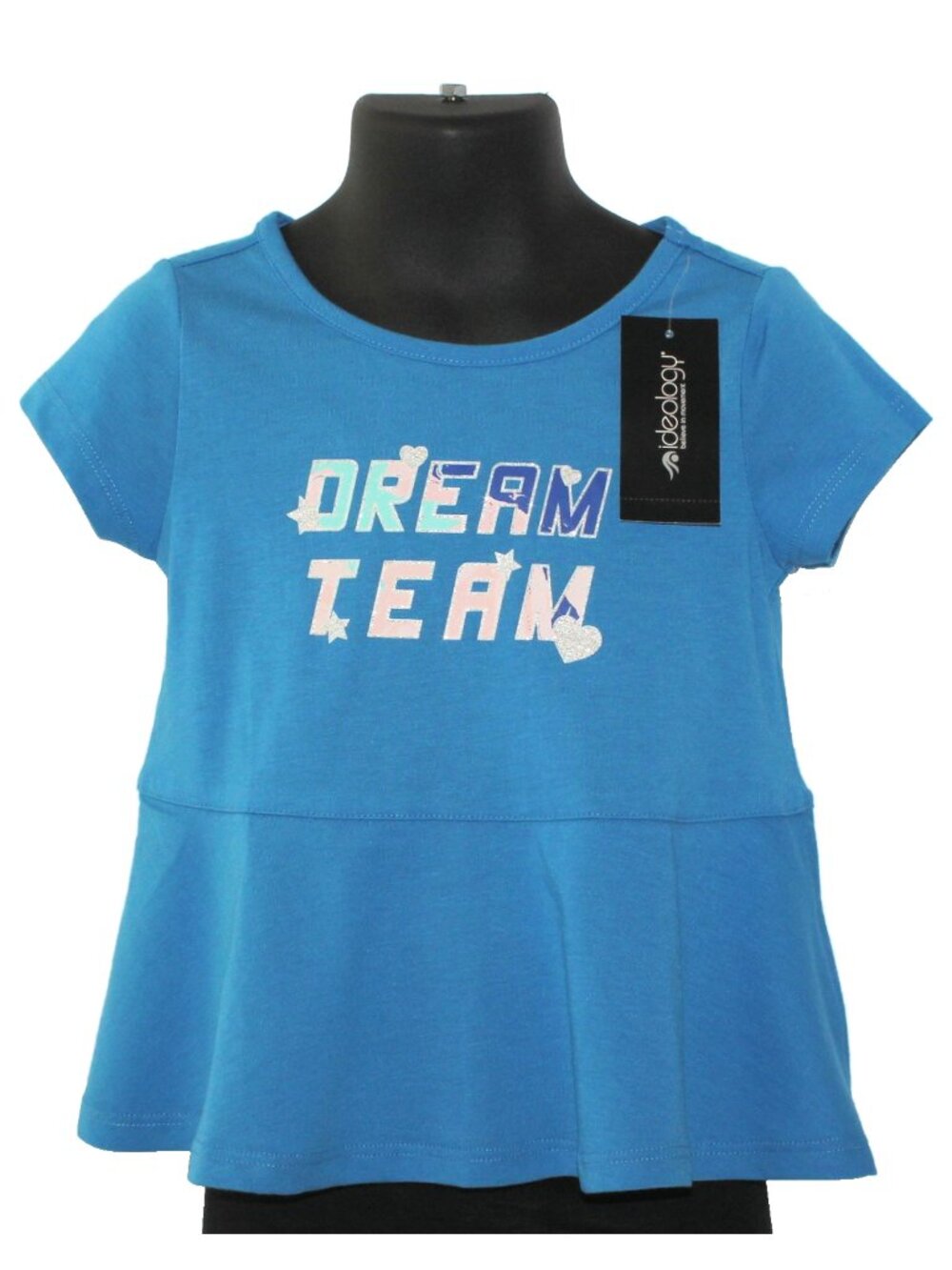 Ideology Little Girls' Dream Team Graphic Printed Short-Sleeve Peplum Top 3T
